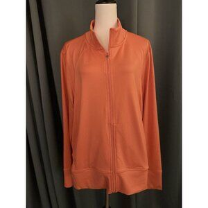 RB3 Womens Active Full Zip Orange Long Sleeve Jacket Size 2X NWT